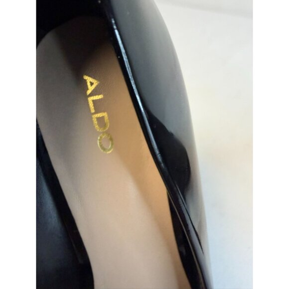 Aldo Jady Pumps Womens Size 7M Black Patent Pointed Toe Spool Heel Shoes Dressy - Picture 12 of 14